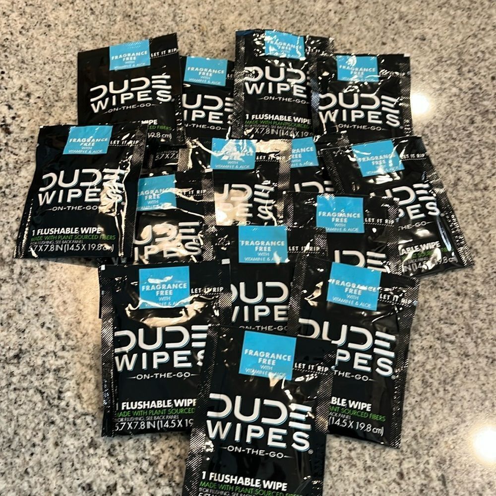14 Individual Pack‎s Hey Dude Disposable Washcloths Mens Wipes Travel On The Go